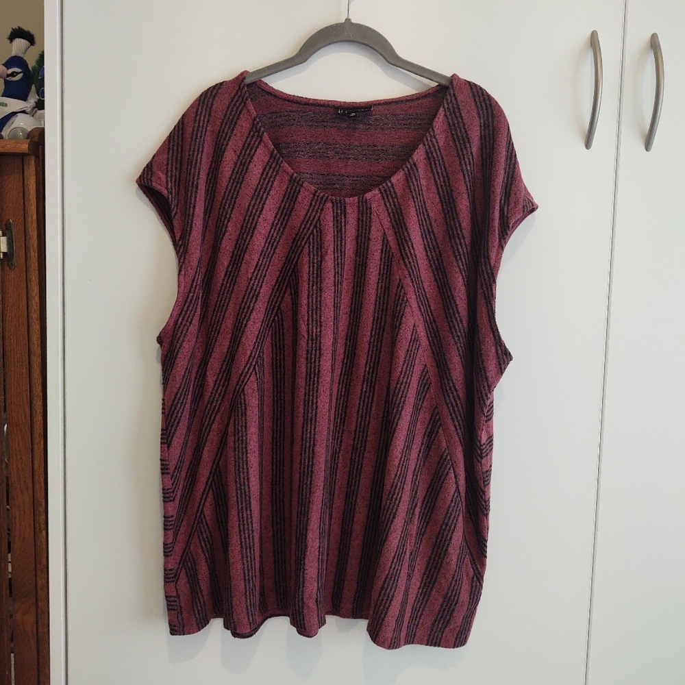 Bobeau cap sleeve striped top